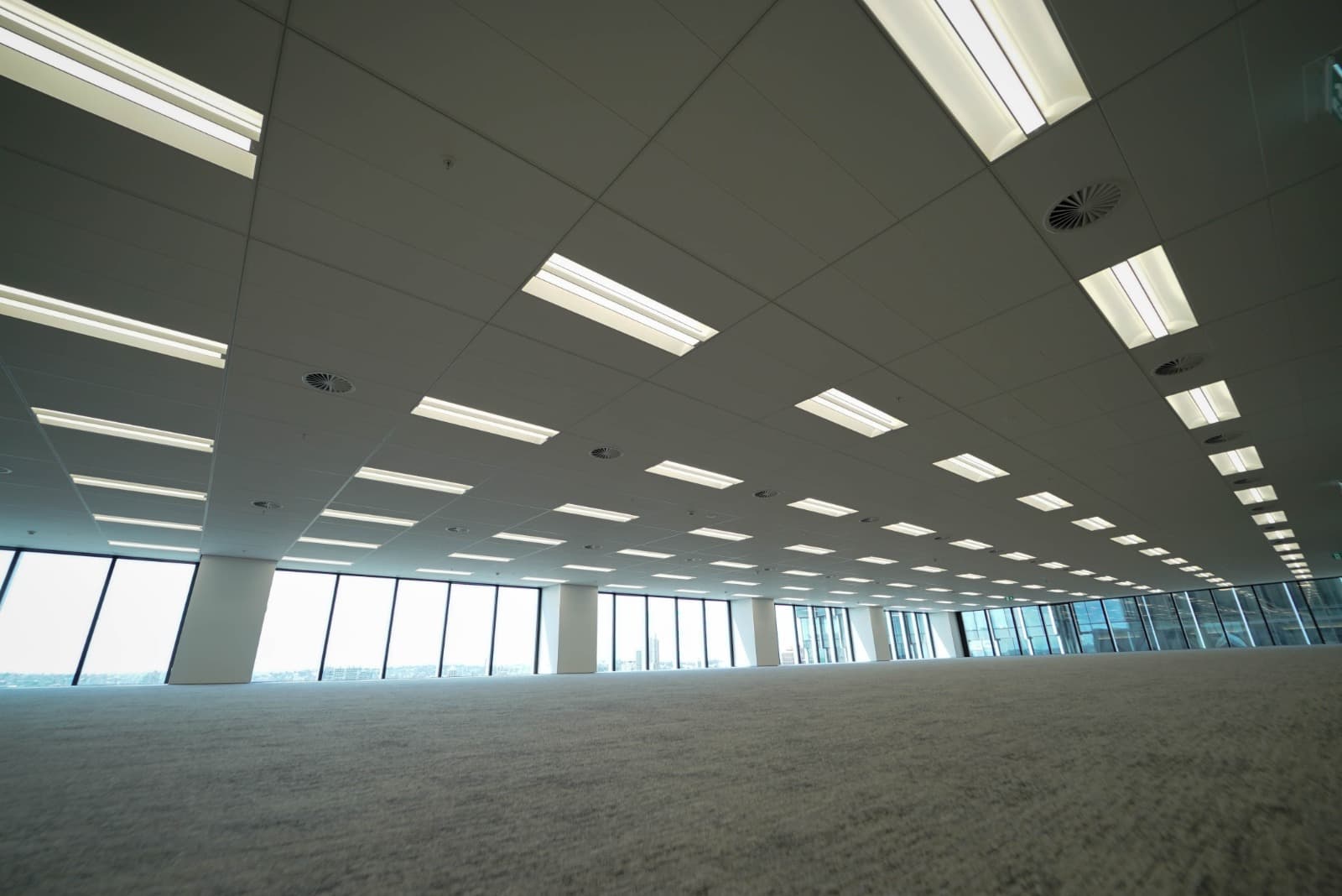 Commercial building with LED lighting