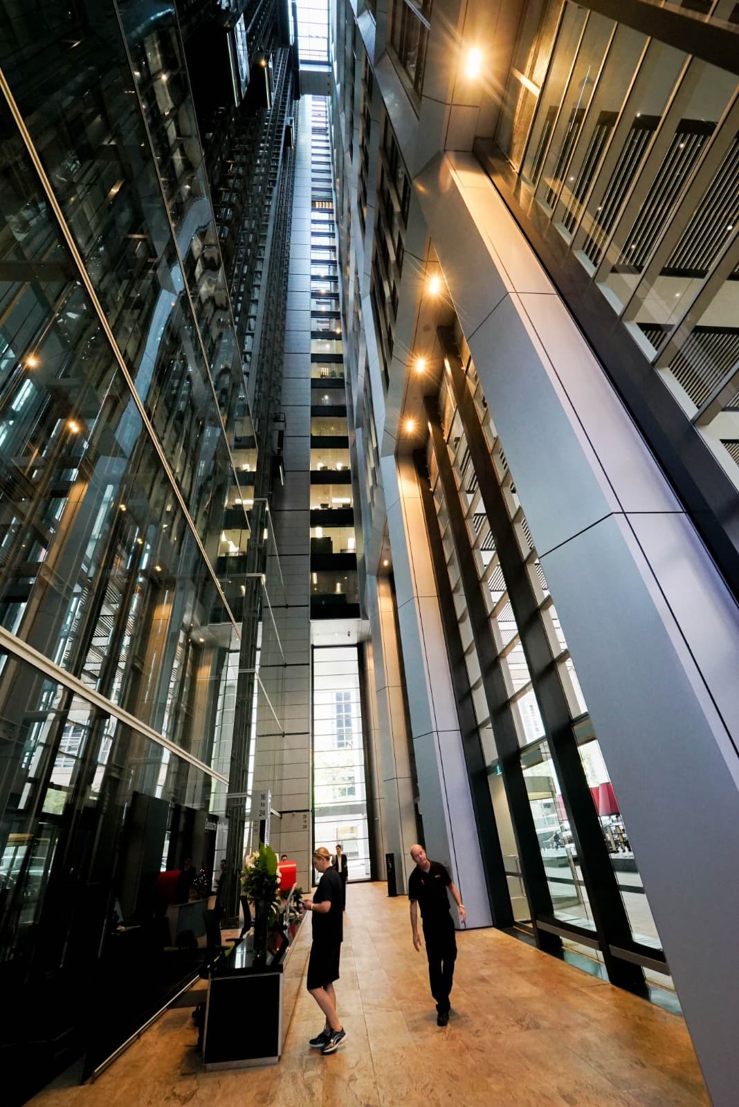 Commercial building atrium with LED lighting by LED Direct Solutions