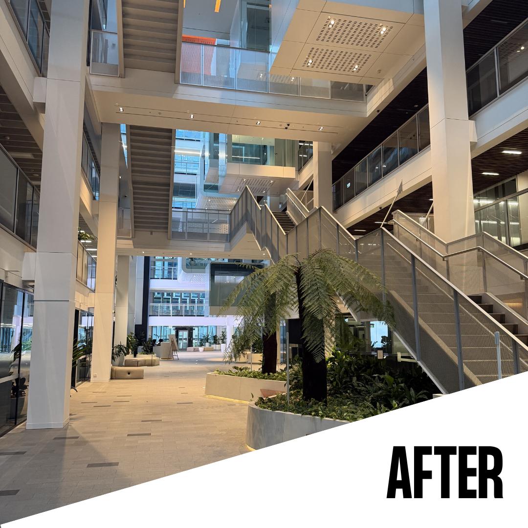 Tuneable white lighting across the lobby