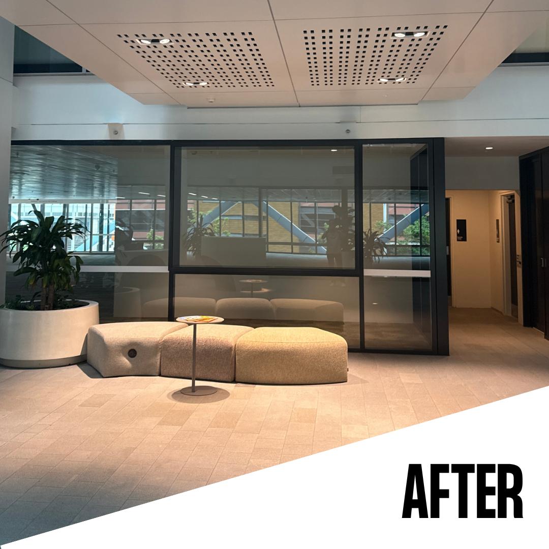 Finished lobby lighting at 1 Shelley Street